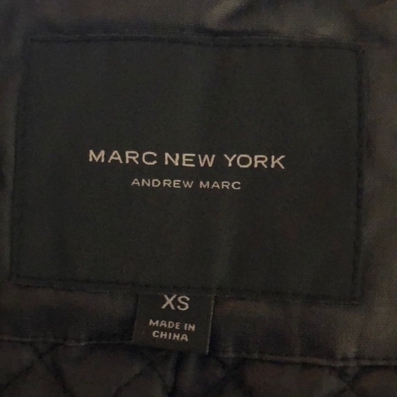 Marc New York by Andrew Mark Black Moisture Shed Faux Fur Lined Hoodie Jacket - Picture 7 of 16